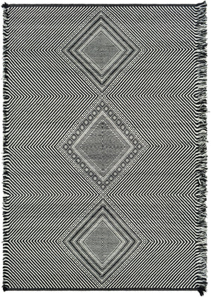 Zanafi ZNF-2302 Global Wool Rug ZNF2302-81012 Black, White 100% Wool 8'10" x 12'