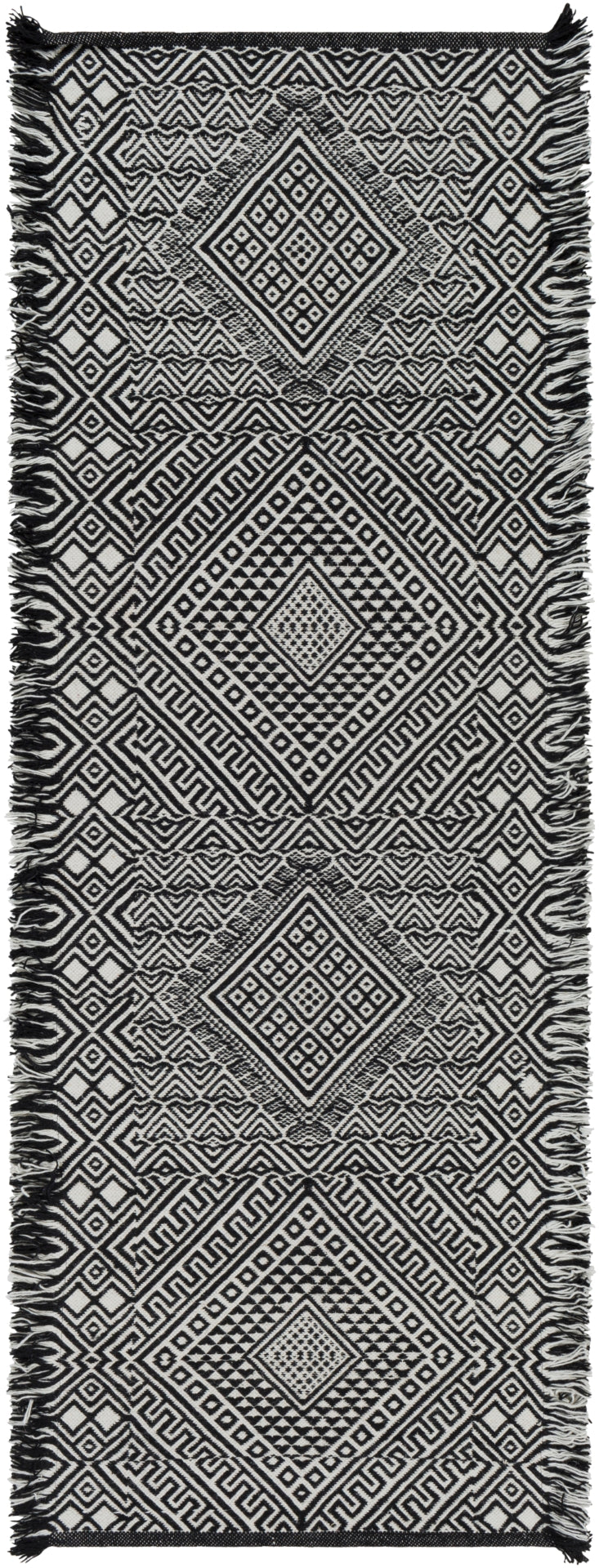 Zanafi ZNF-2303 Global Wool Rug ZNF2303-81012 Black, Ivory 100% Wool 8'10" x 12'