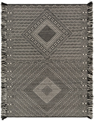 Zanafi ZNF-2303 Global Wool Rug ZNF2303-81012 Black, Ivory 100% Wool 8'10" x 12'