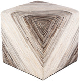 Zander ZNPF-003 Rustic Hair On Hide, Polystyrene Block, Wood, Wool Pouf ZNPF003-181818 Ivory, Beige, Khaki, Taupe, Medium Gray, Tan 100% Hair On Hide, 100% Polystyrene Block, Wood, 100% Wool 18"H x 18"W x 18"D