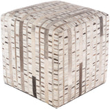 Zander ZNPF-004 Rustic Hair On Hide, Polystyrene Block, Wood, Wool Pouf