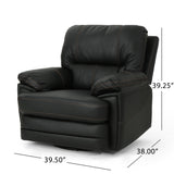 Elodie Faux Leather Swivel Power Glider Recliner, Black Noble House