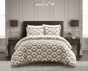 Chic Home Tudor Duvet Cover Set Beige King