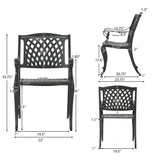 Hallandale Black Sand Cast Aluminum Outdoor Chairs (Set of 2)
