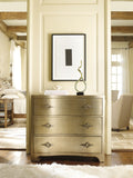 Hooker Furniture Sanctuary Traditional/Formal Hardwood Solids, Silver Leaf Three-Drawer Shaped Front Gold Chest 3008-85004