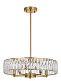 Bethel Gold Chandelier in Metal & Crystal