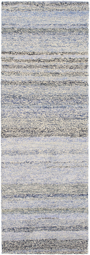 Zola ZOL-3000 Rustic Cotton, Wool Rug ZOL3000-268 Denim, Dark Blue, Navy, Cream 50% Cotton, 50% Wool 2'6" x 8'