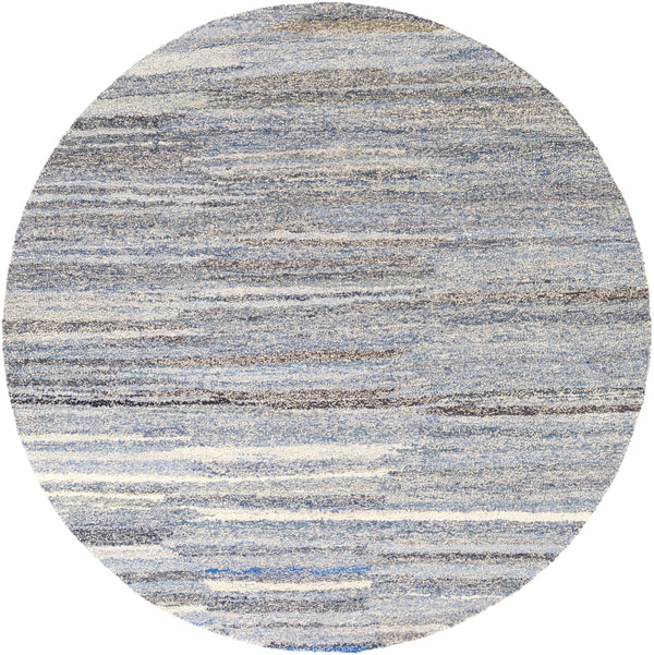Zola ZOL-3000 Rustic Cotton, Wool Rug ZOL3000-8RD Denim, Dark Blue, Navy, Cream 50% Cotton, 50% Wool 8' Round