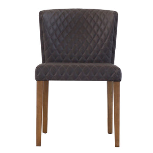 Albie Diamond Stitching Leatherette Chair - Set of 2 Danburry Gray