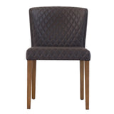 Albie Diamond Stitching Leatherette Chair - Set of 2 Danburry Gray