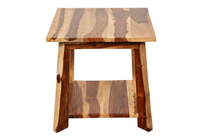 Porter Designs Kalispell Solid Sheesham Wood Natural End Table Natural 05-116-07-PDU113