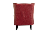 Porter Designs Grant Crackle Leather Wingback Contemporary Accent Chair Red 02-201-06-564