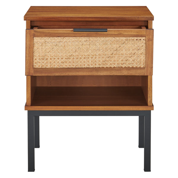 Caine Rattan Night Stand Brown