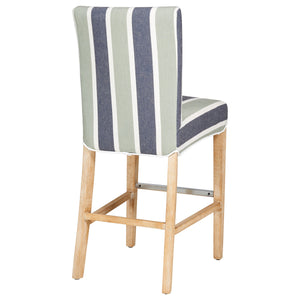 Milton Fabric Counter Stool Hurley Stripe Blue