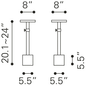 Zuo Modern Josef Marble, Iron Modern Commercial Grade Side Table White, Gold Marble, Iron