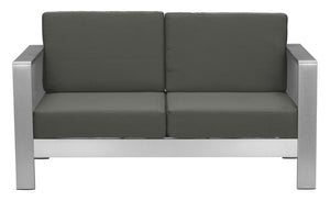 Zuo Modern Cosmopolitan 100% Olefin, Aluminum, Polyethylene Modern Commercial Grade Sofa Dark Gray, Silver 100% Olefin, Aluminum, Polyethylene