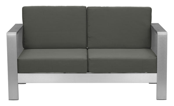 Zuo Modern Cosmopolitan 100% Olefin, Aluminum, Polyethylene Modern Commercial Grade Sofa Dark Gray, Silver 100% Olefin, Aluminum, Polyethylene