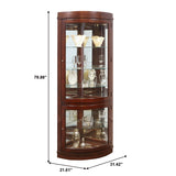 Pulaski Furniture Curved 5 Shelf Corner Curio Cabinet in Cherry Brown 20852-PULASKI 20852-PULASKI