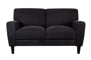 Porter Designs Evan Soft Textured Microfiber Contemporary Loveseat Gray 01-195-02-8131