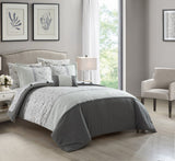 Ava Grey Queen 8pc Comforter Set