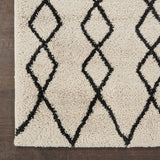 Nourison Geometric Shag GOS01 Moroccan Machine Made Power-loomed Indoor only Area Rug Ivory/Charcoal 7'10" x 9'10" 99446482235