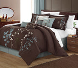 Bliss Garden brown king 12 Piece Comforter Set,