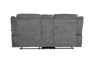 Porter Designs Ronan Soft Gray Chenille seat Transitional Reclining Love Gray 03-201C-02-8078