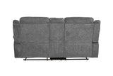 Porter Designs Ronan Soft Gray Chenille seat Transitional Reclining Love Gray 03-201C-02-8078