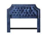 Chava Navy Queen Velvet Headboard