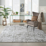 Nourison Symmetry SMM03 Artistic Handmade Tufted Indoor Area Rug Ivory/Taupe 7'9" x 9'9" 99446495709
