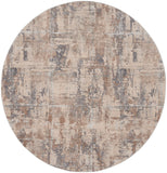 Nourison Rustic Textures RUS06 Painterly Machine Made Power-loomed Indoor Area Rug Beige/Grey 7'10" x round 99446835956