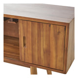 Edlyn Mid Century Light Oak Finished Wood Bar Cabinet Noble House