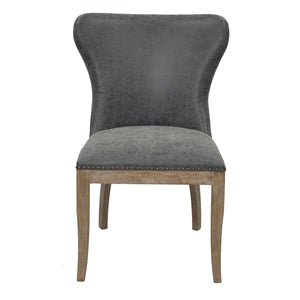 Dorsey Faux Leather Dining Chairs - Set of 2, Distressed Style with Driftwood Legs for Comfort