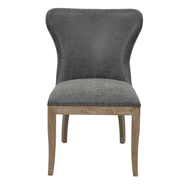 Dorsey Faux Leather Dining Chairs - Set of 2, Distressed Style with Driftwood Legs for Comfort
