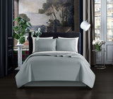 Atasha Grey King 3pc Quilt Set