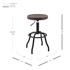 Eaton Adjustable Leatherette Backless Swivel Bar Stool - Stylish Counter Seating for Home & Office