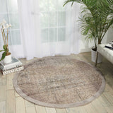 Nourison Graphic Illusions GIL09 Vintage Machine Made Power-loomed Indoor only Area Rug Grey 7'9" x ROUND 99446332707