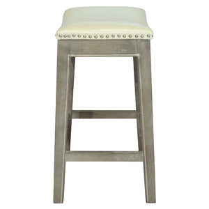 Elmo Bonded Leather Counter Stool Beige, Mystique Gray Legs 198625B-2050KD New Pacific Direct