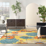 Nourison Allur ALR06 Contemporary Machine Made Power-loomed Indoor only Area Rug Yellow Multicolor 9' x 12' 99446838988