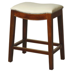 Elmo Bonded Leather Counter Stool - Ivory