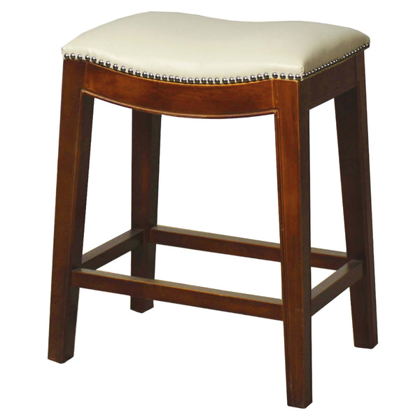 Elmo Bonded Leather Counter Stool - Ivory