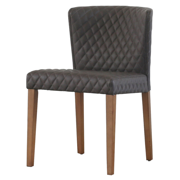 Albie Diamond Stitching Leatherette Chair - Set of 2 Danburry Gray