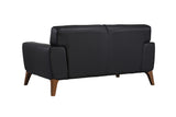 Porter Designs Modena Genuine Leather Transitional Loveseat Black 02-204-02-0195