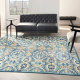 Nourison Allur ALR05 Bohemian Machine Made Power-loomed Indoor only Area Rug Blue Multicolor 9' x 12' 99446838537